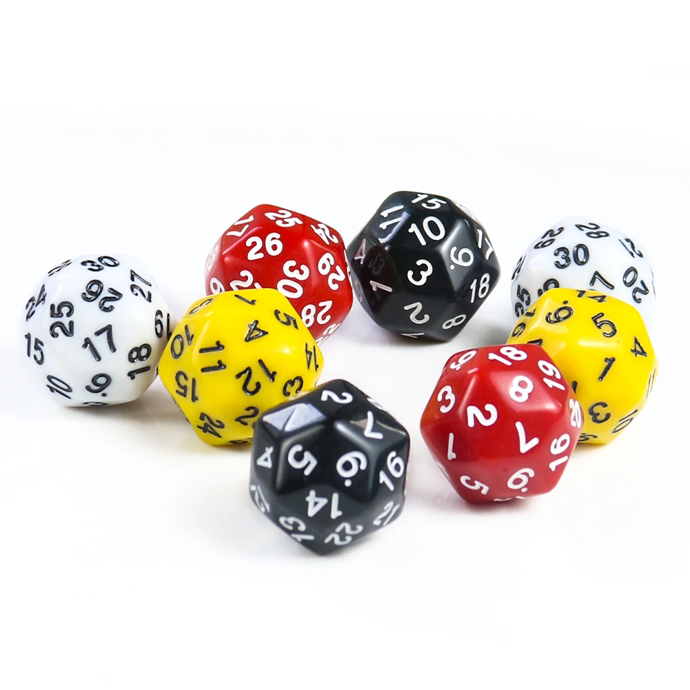 

30 Sided Polyhedral Dice TRPG Board Game Multi-Sided D6 Entertainment Party Bar Pub Club Role Playing Tabletop Game Supplies