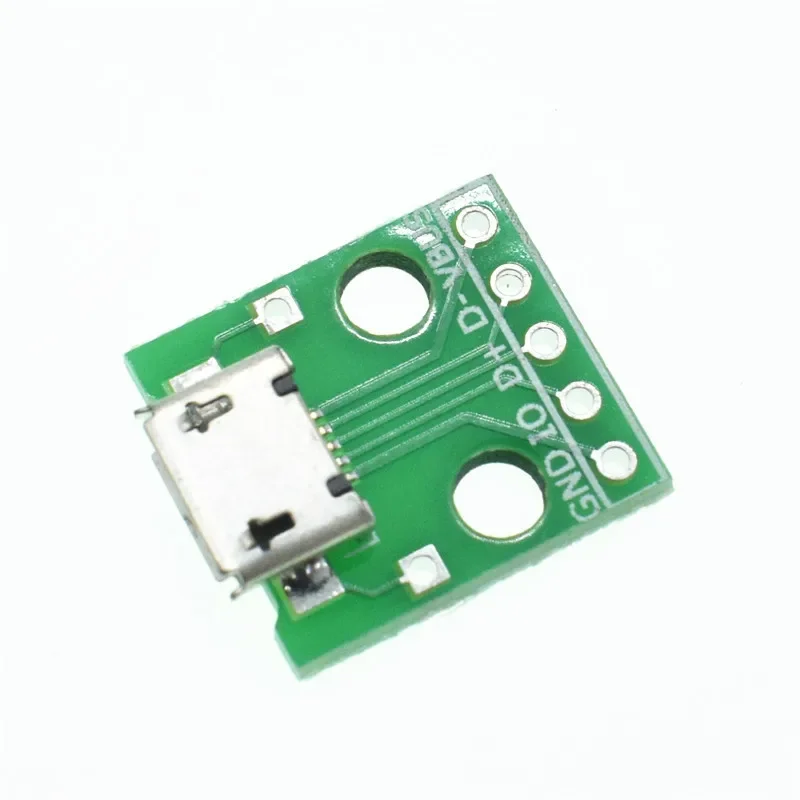 10pcs Mini Micro USB to DIP 2.54mm Adapter Connector Module Board Panel Female 5-Pin Pinboard 2.54mm Micro USB PCB Type Parts