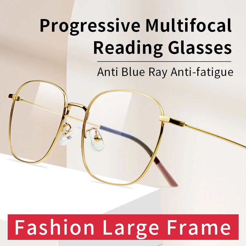 

Progressive Reading Glasses Women Durable Blue Light Blocking Lens Anti Eyestrain/UV Intelligent Progressive Multifocal Lenses