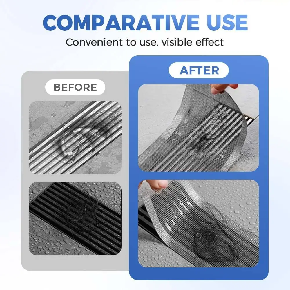 Disposable Hair Drain Stickers Customizable Mesh Hair Catcher for Bathroom Tub  Kitchen Sink Easy Install Drain Protector Filter
