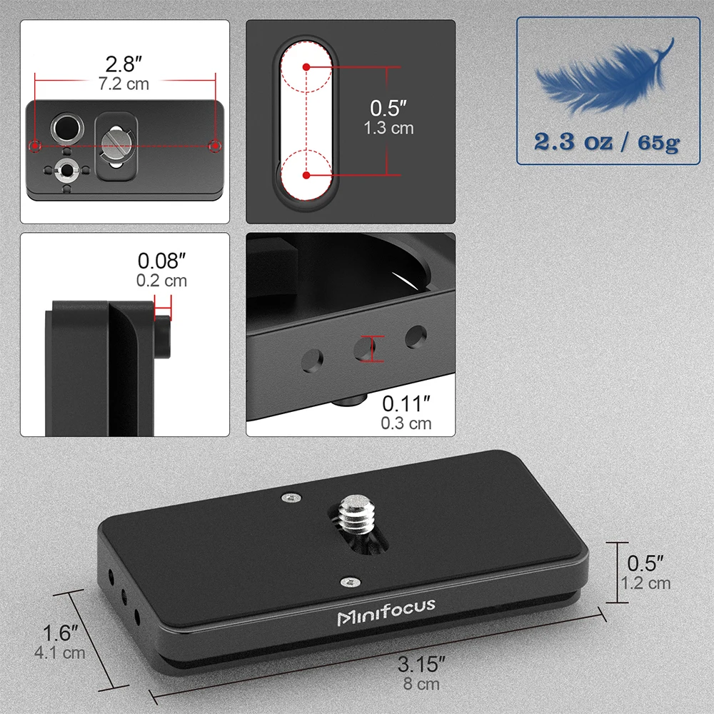 Quick Release Plate for AirTag, Arca-Type with 1/4