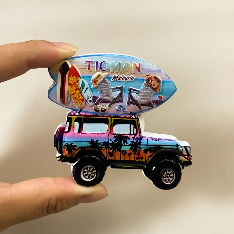 

Malaysia Travel Souvenirs Refrigerator Magnet Jeep Creative3dThree-dimensional Magnetic Stickers Personalized Decorations Gift
