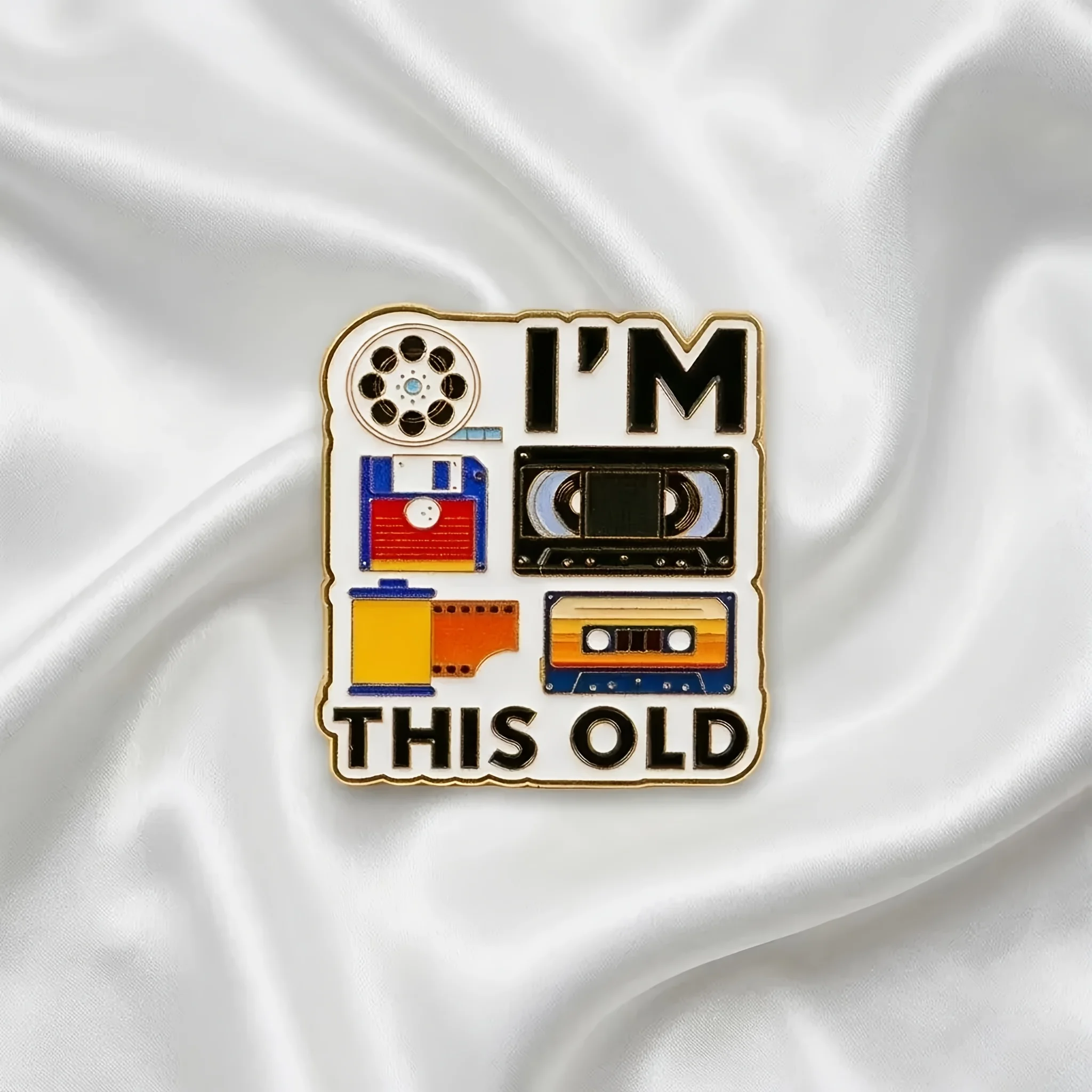Retro Floppy Disk Enamel Pin Set – Nostalgic Tape Brooch for Denim Jacket Canvas Bag, Creative Trendy Unisex Daily Wear