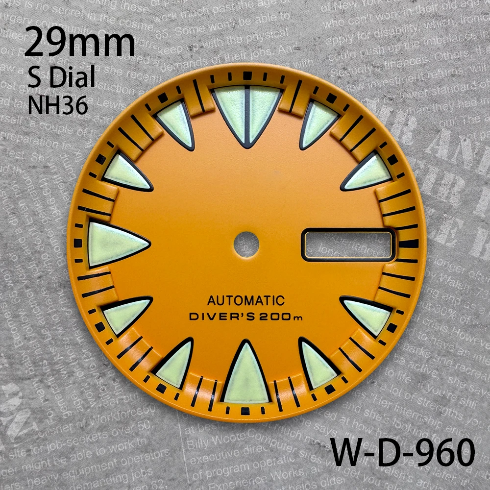 29mm Monster S Dial For NH36/4R36 Automatic Movement Green Luminous  Dual Calendar  Watch Modification Accessories