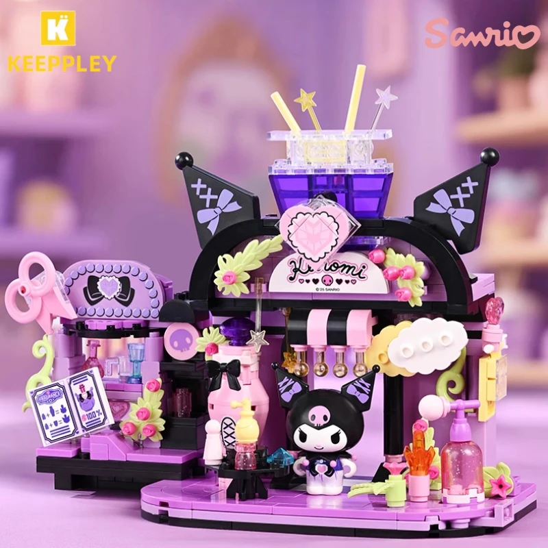 

Keeppley Sanrio Street View Kuromi Hello Kitty Toy Pochacco My Melody Cinnamoroll Mosaic Model Ornaments Collection Gifts