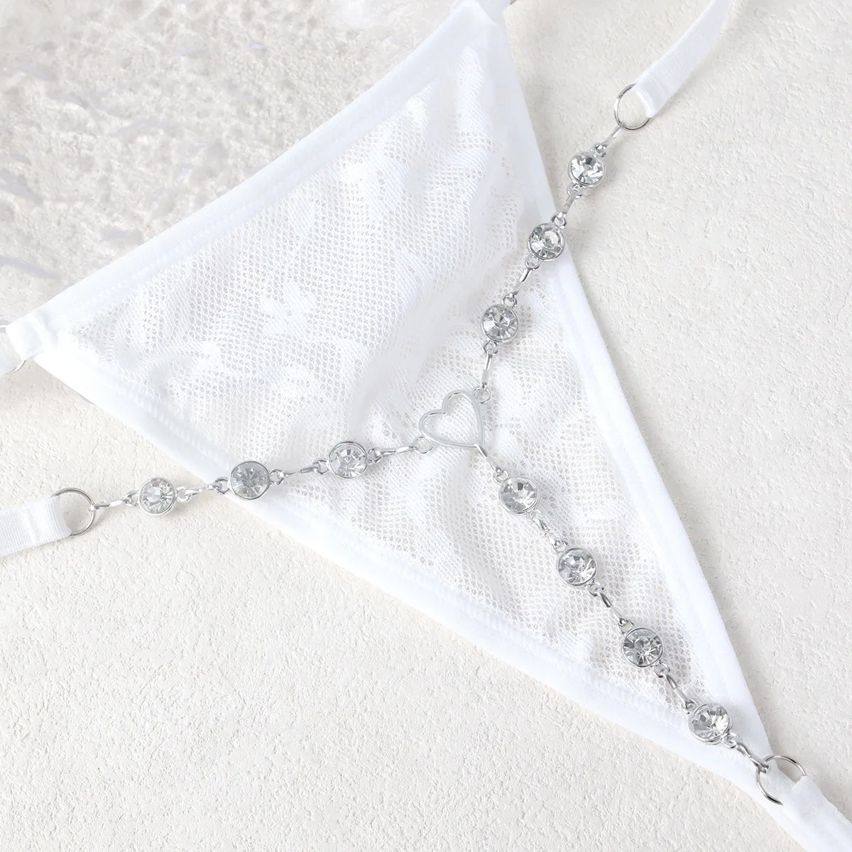 Fashionable Love Butterfly Pattern Bikini Style Rhinestone Inlay Underpants Body Chain Jewelry