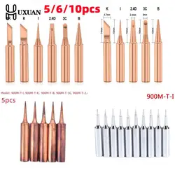 5-10Pcs I+B+K+2.4D+3C Soldering Iron Pure Copper 900M Soldering Iron Head Set Inside Hot Bare Copper Electric Soldering Iron Tip