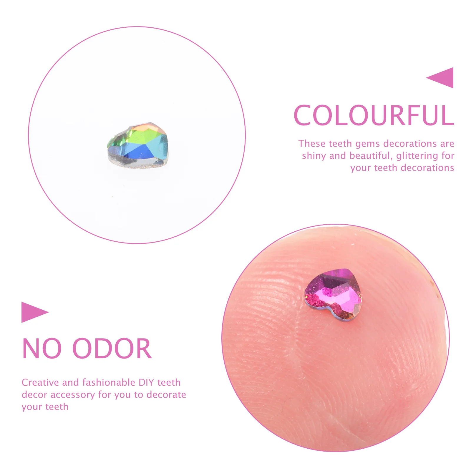 10 pçs coração cristal dente gemas decorativas dentes jóias para mulheres chá de panela boate festa de aniversário moda