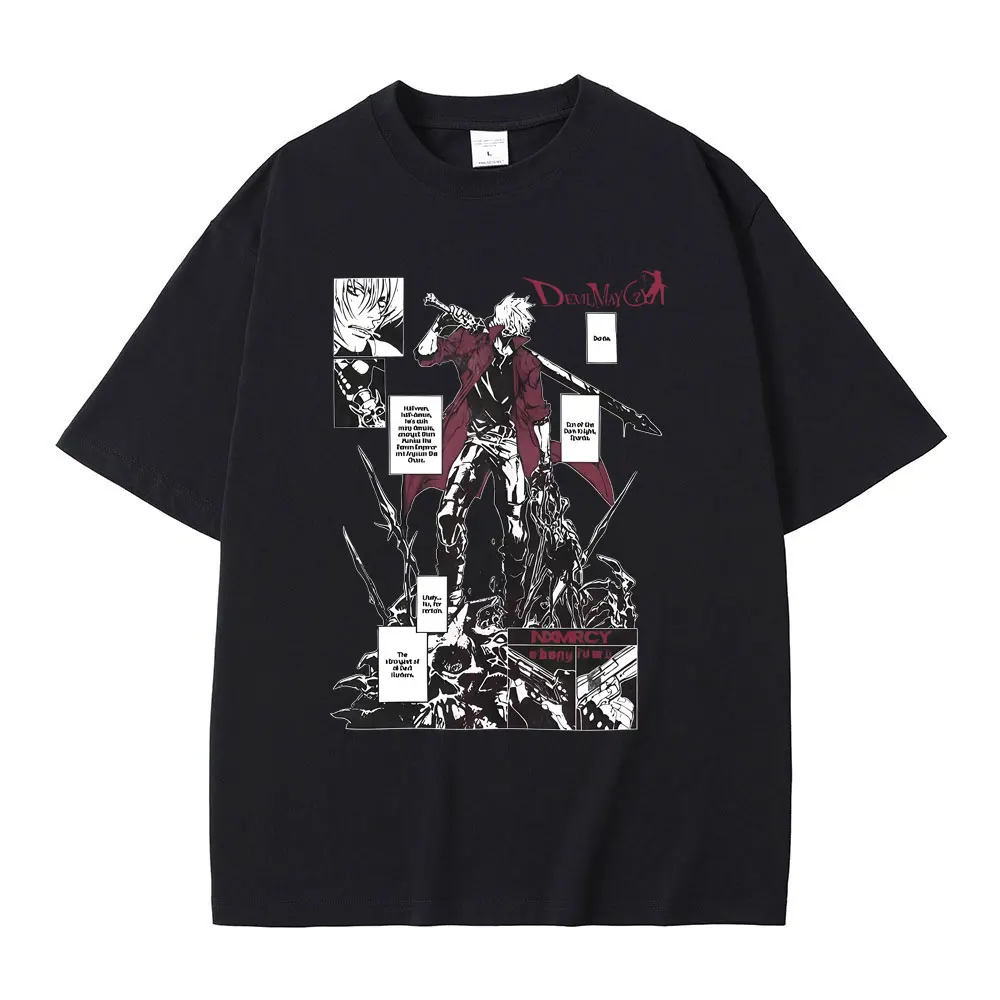 

Anime Devil May Cry Son of Sparda Dante Graphic T-shirt Men Women Manga Oversized T-shirts Men's Casual Cotton Vintage T Shirts