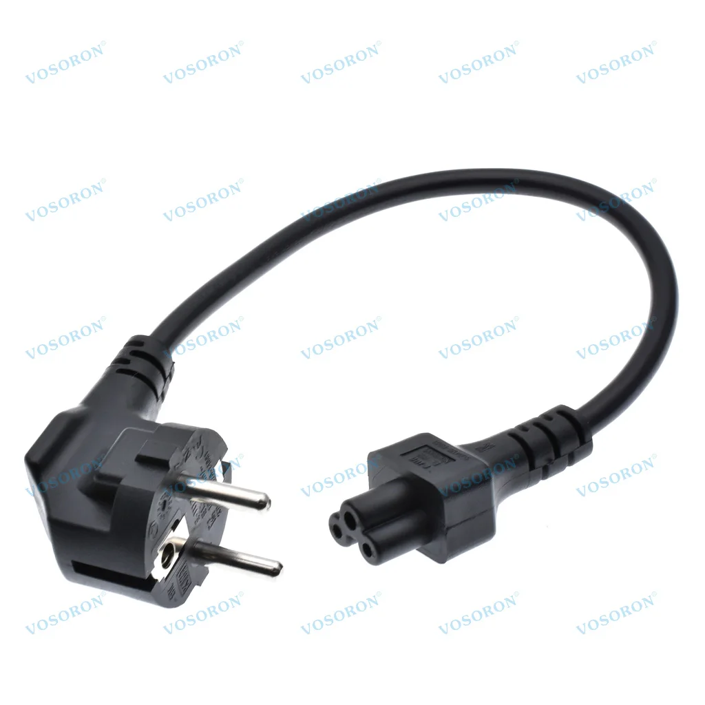 EU Europe Schuko to C5 Short Power Cord 1ft 2-Prong European Power Cord,Standard German Power Cable,10A/250V,Short IEC Cable