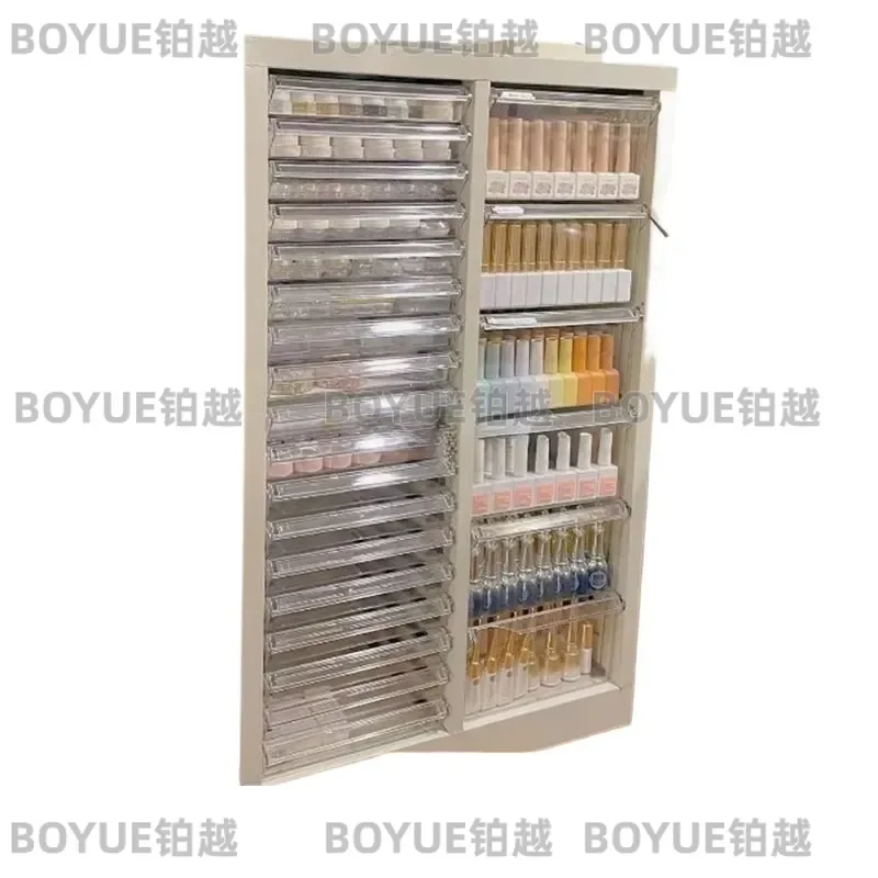 V Lin 7 Drawer Nail Salon Storage Cabinet Flat Bottom A4 File Organizer Cosmetic Display Unit for Beauty Shop Supplies