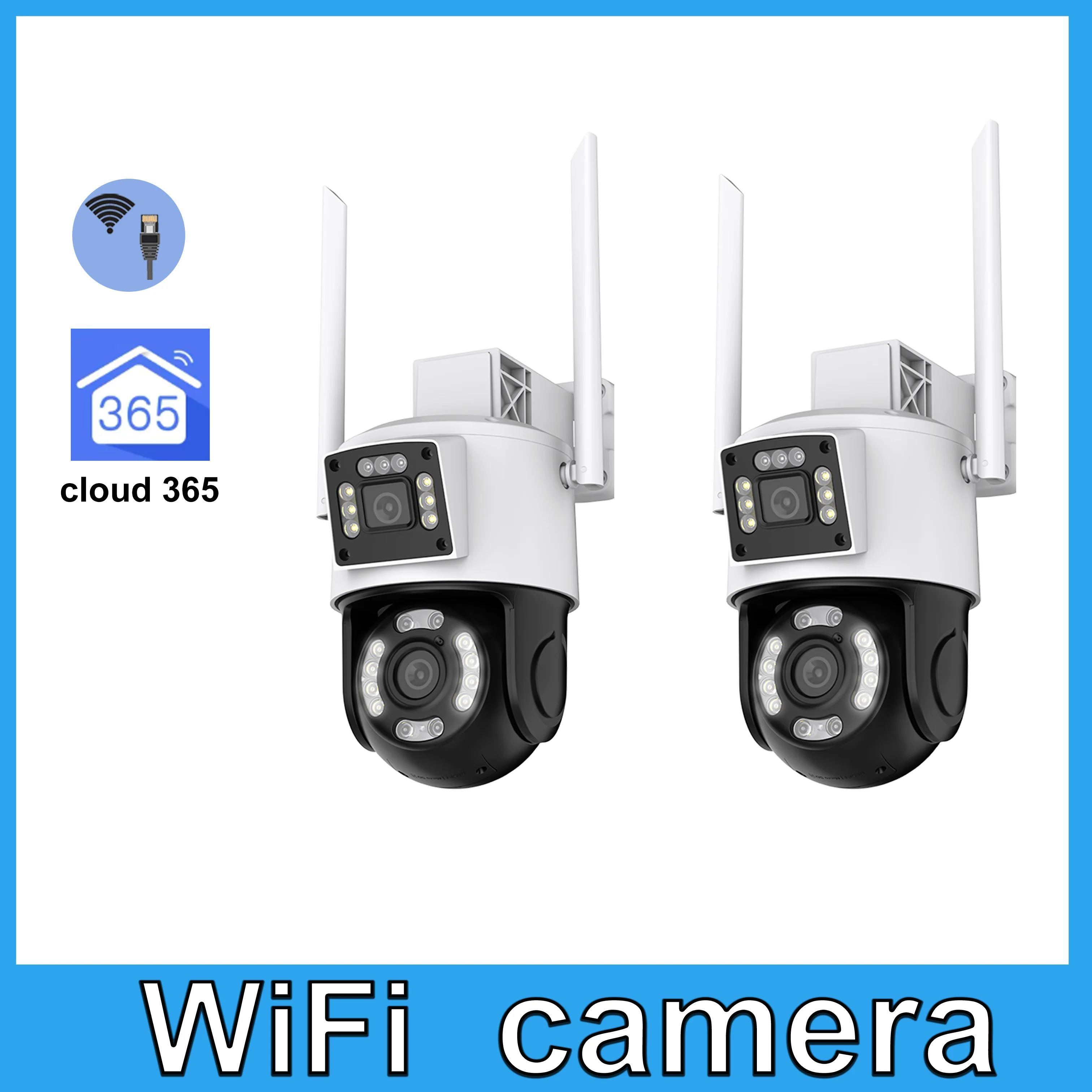 MinLang 1-4PCS Monitoraggio automatico Visione notturna a colori da 5 MP Telecamera di sicurezza Wi-Fi da 2,4 GHz Wireless Outdoor Edition M617