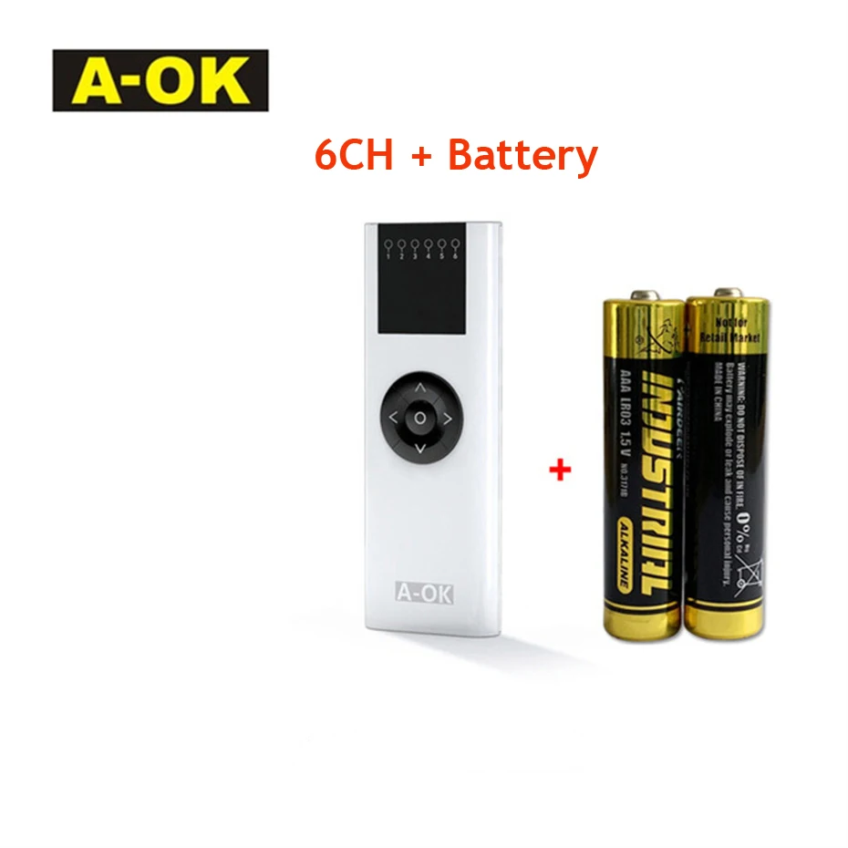 A-OK AC114 01/02/06/16 Channel Handheld Wireless Emitter for A OK RF433 Curtian Motor/Tubular Motor Remote Controller for Home