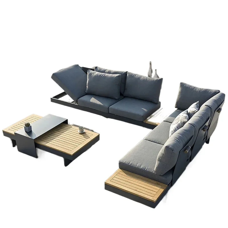 

Уличная садовая мебель: роскошный комплект диванов из пластика и дерева для дома и отдыха, комбинация диванов для террасы, уличная мебель
