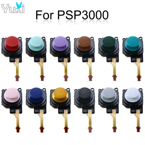 YuXi Black 3D Analog Joystick Button Sensor Module + Thumb Stick Caps For PSP 3000 PSP3000 Console