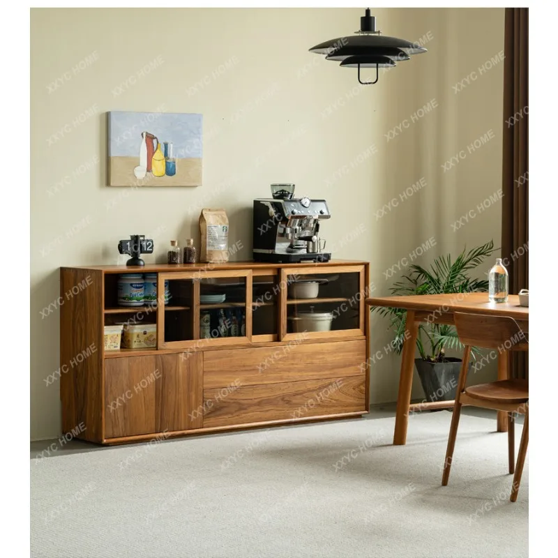 XXRetro side cabinet, medieval dish cabinet, all solid wood guest restaurant storage, new Chinese storage cabinet