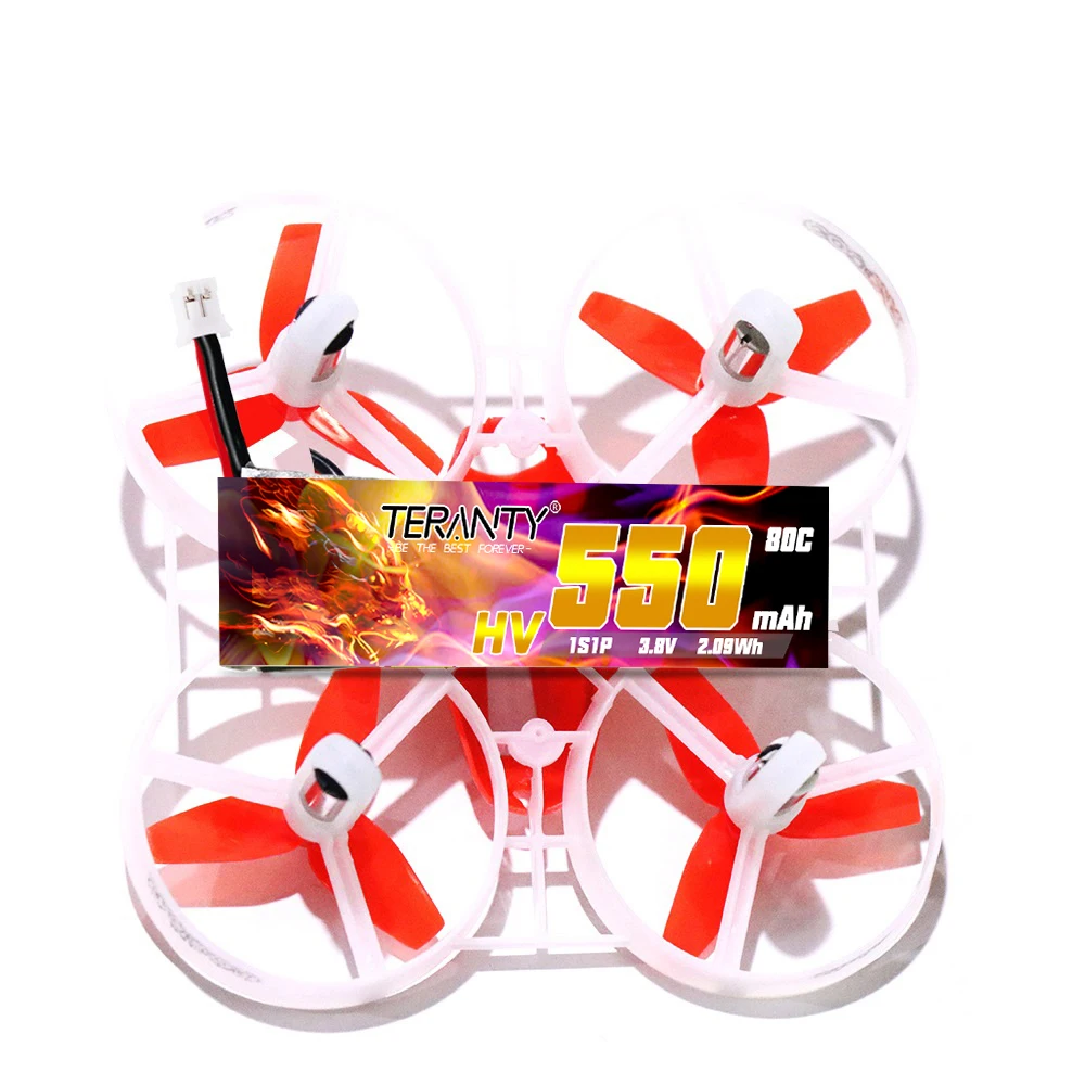 TERANTY 1S 3.8V 550mAh 80C/160C Lipo Battery With PH2.0 Plug for TINY8X Blade Inductrix FPV QX2 120S Beta75S BetaFPV Drone Parts