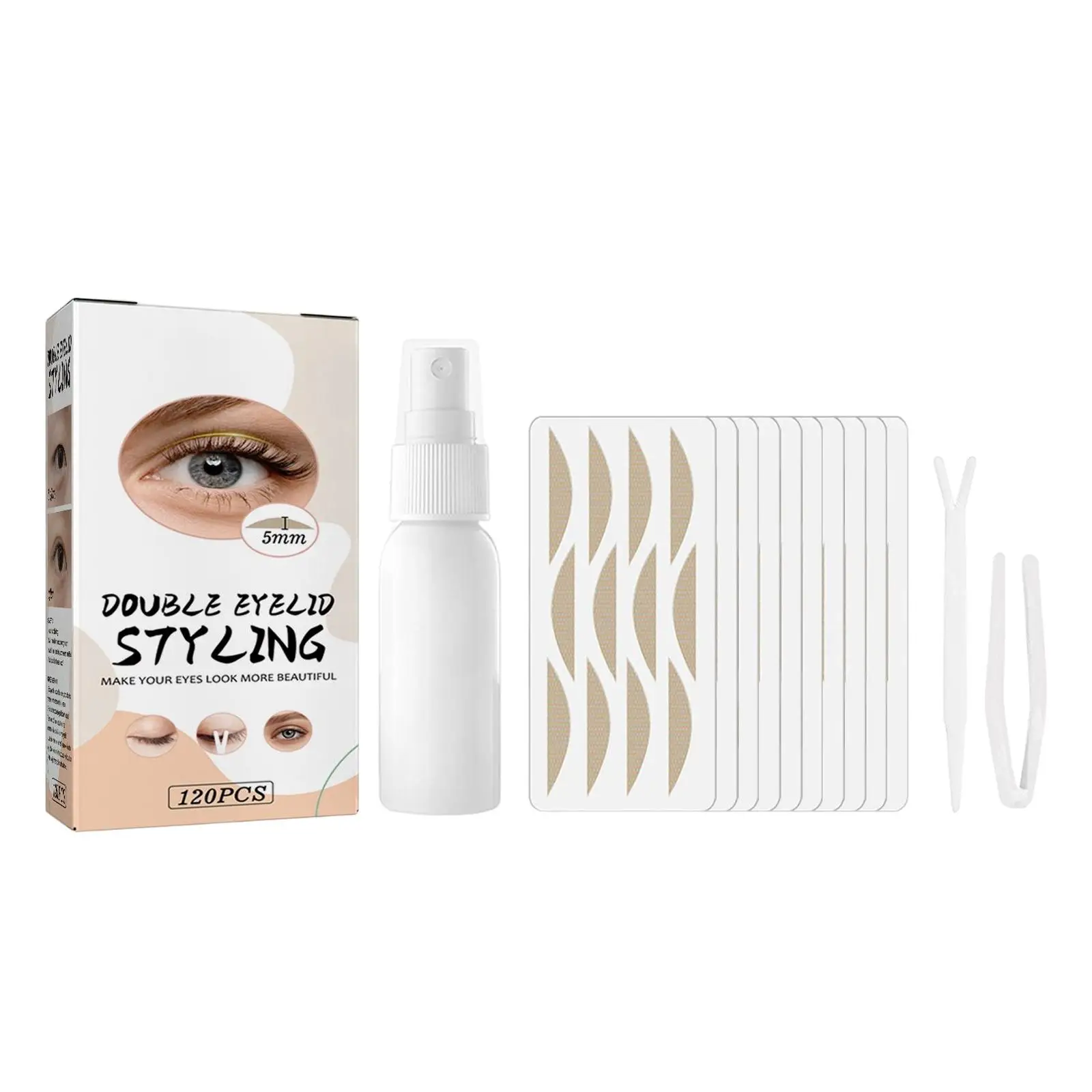 Langdurige dubbele ooglidtapes Huidskleur Traceless Eye Sticker voor ogen met capuchon Waterdichte make-upoplossing