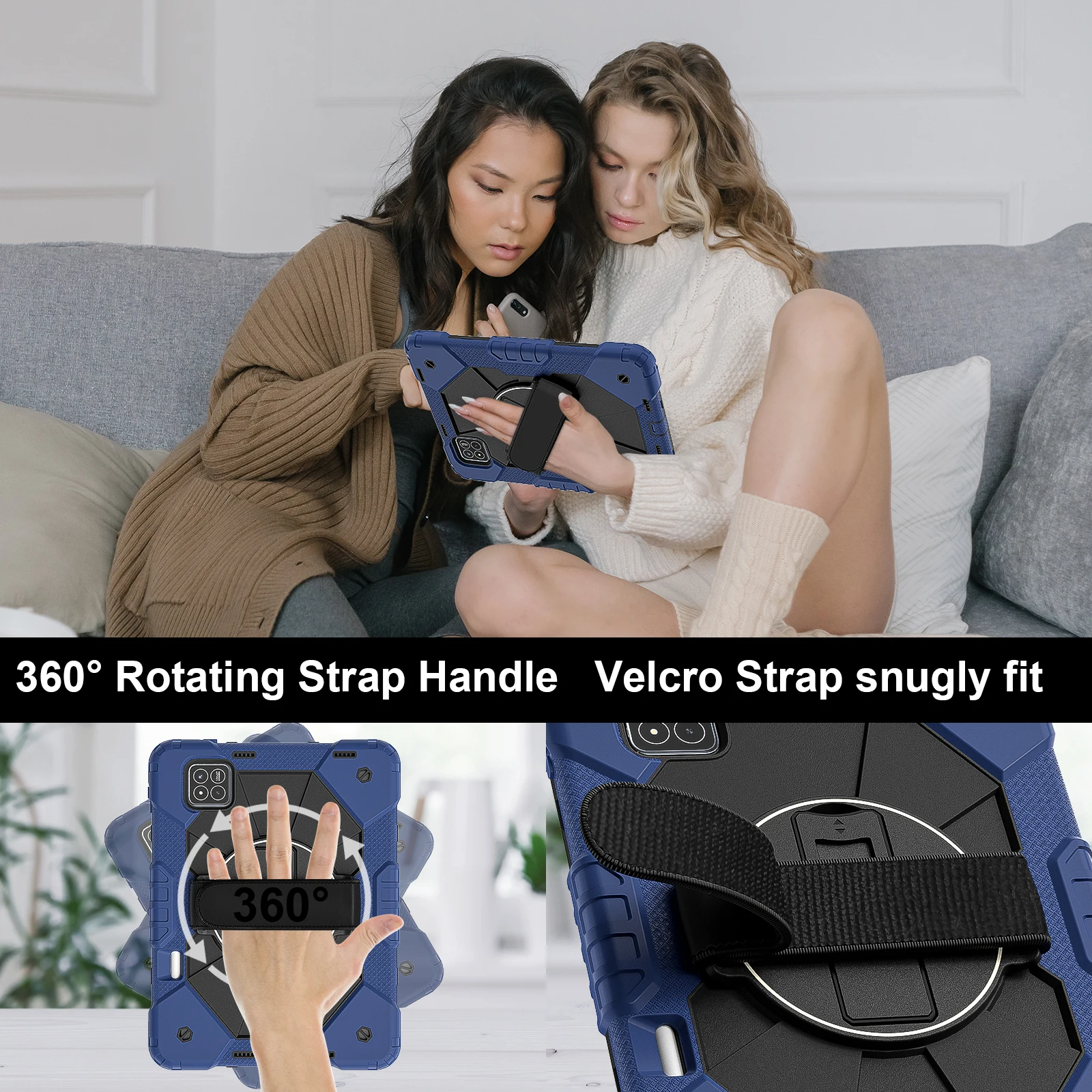 360 Rotation Stand Case For Xiaomi Mi Pad 7 Pro Redmi 2025 Pad 2 Pro Poco 12.1 SE 8.7 inch Tablet Case Shockproof Hard Cover