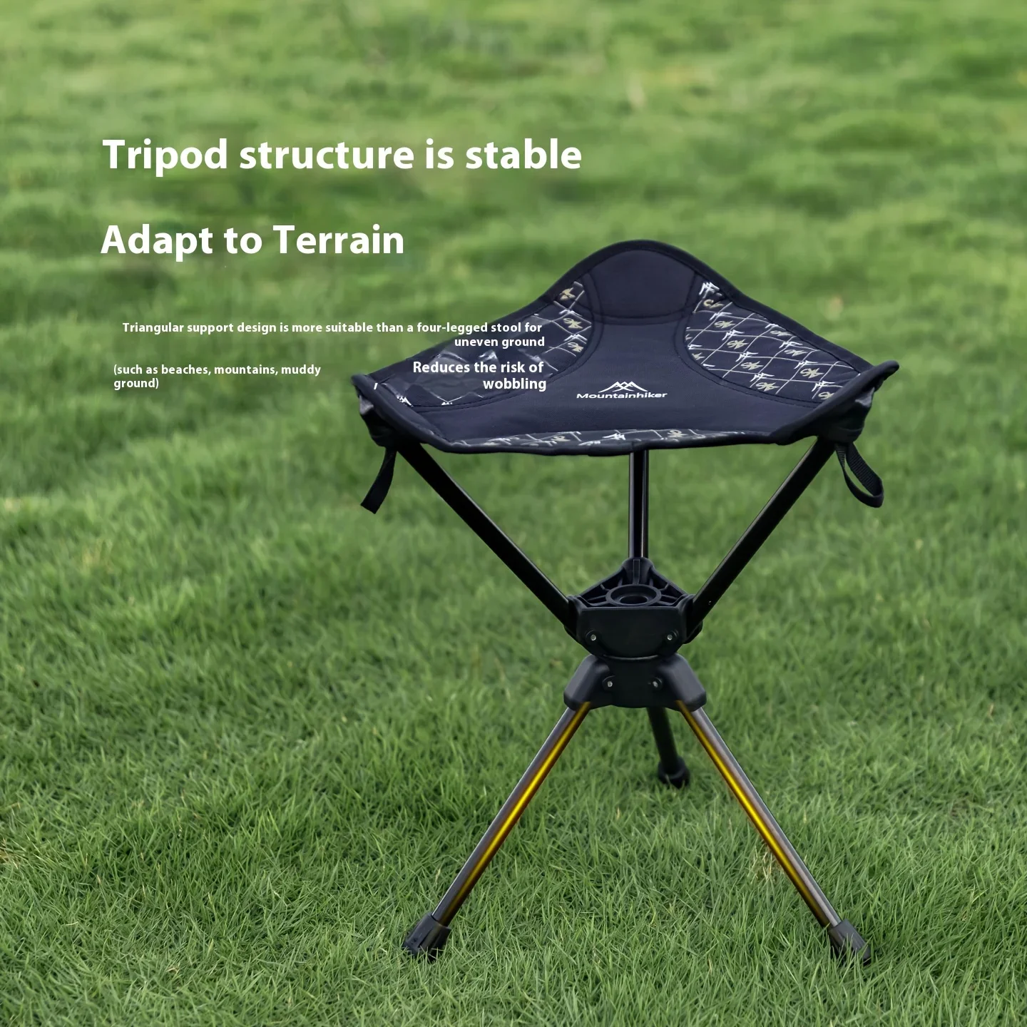 Mountainhiker 360° Rotation, Ultralight Portable Folding Stool, Compact Outdoor Camping Chair, Picnic, Fishing, Camping Stool
