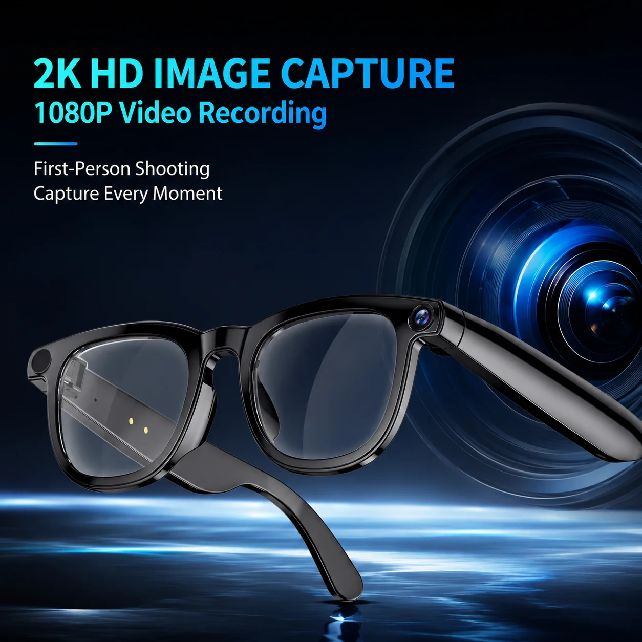 CY01 First Person View Smart Shooting Glasses 1080P Anti-shake Video Record Outdoor Cycling Driving Hands-free Capture Bluetooth