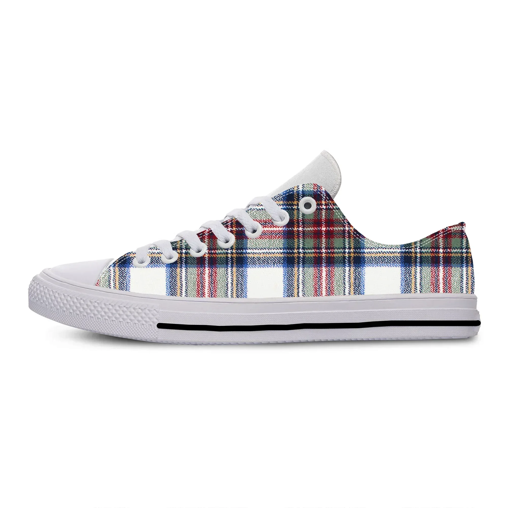 Hot Scottish Plaid Dress Stewart Tartan Clan Fashion Casual Shoes Lightweight Men Women Sneakers Low Top Breathable Board Shoes view 2