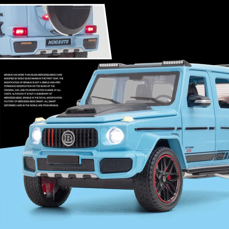 1:24 Mercedes Benz BRABUS G800 High Simulation Diecast Metal Alloy Model car Sound Light Pull Back Collection Toy Gift