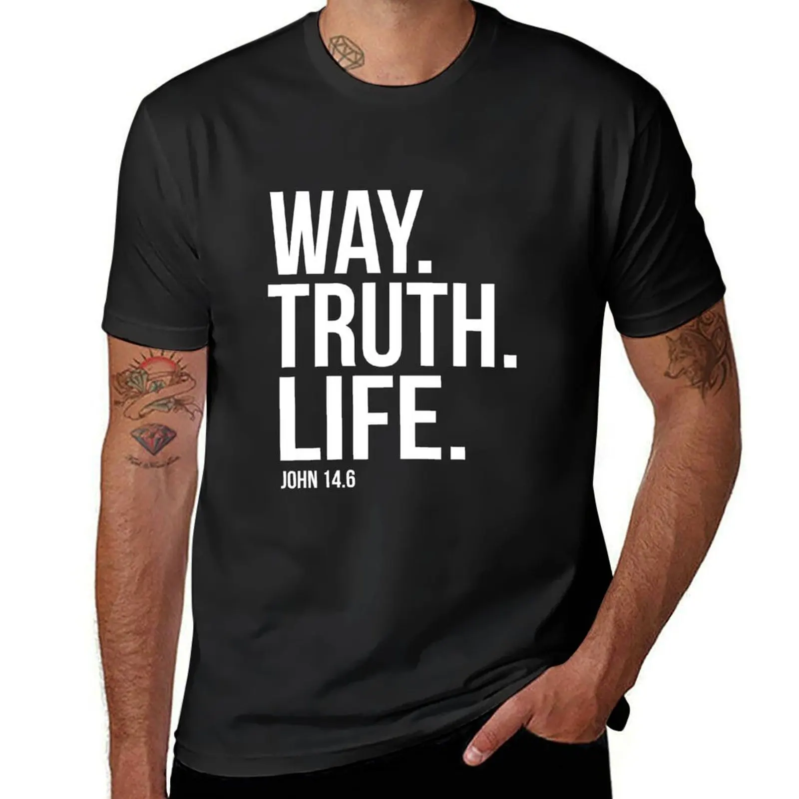 Way Truth Life John 14:6 Bible Scripture Verse Christian Gift T-Shirt boys whites men t shirts