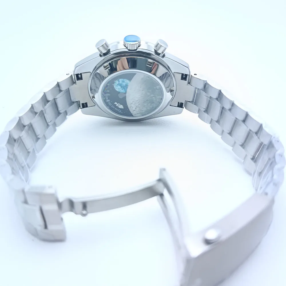 39,7mm Herrenuhren Metallgehäuse Passend für VK63 Uhrwerk Uhrengehäuse Zubehör Saphirglas Uhrenteile Passend für 20mm Armband Uhrenbox – Detail 4