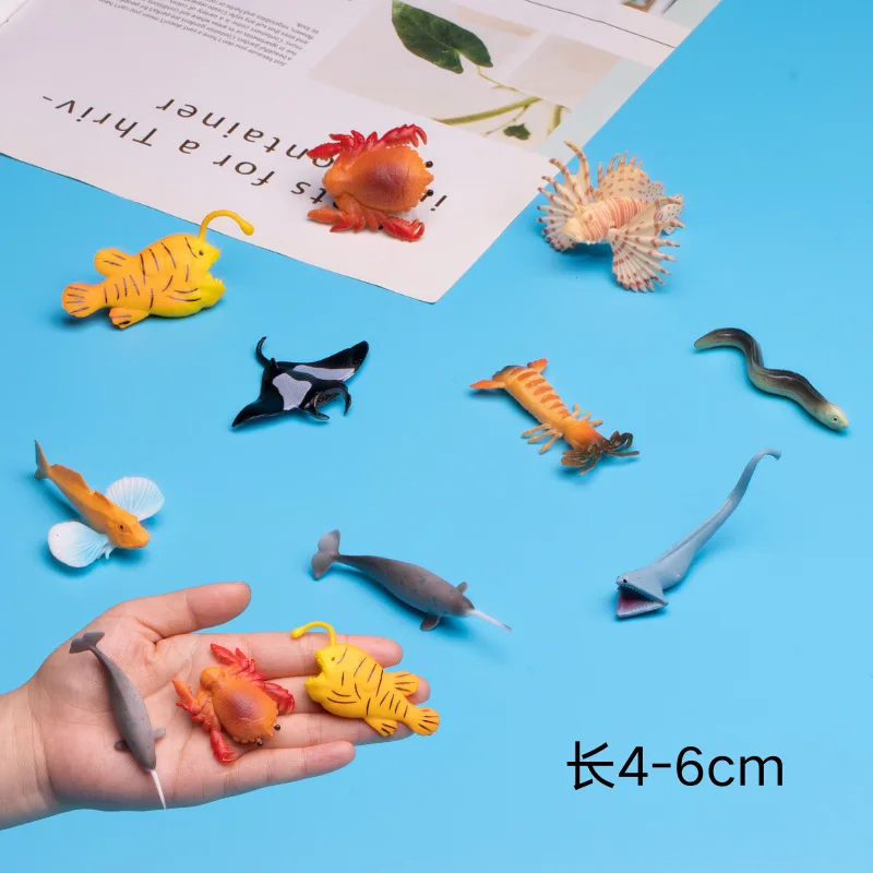 Simulation Mini Ocean Sea Life Set Animal Model Figurines Zoo Cognition PVC Action Figures Kids Collection Toys 12pc/lot