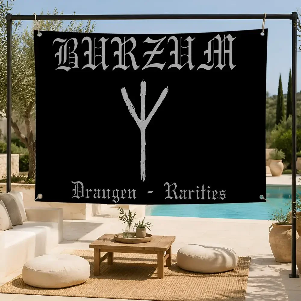 Black Metal B-Burzum Flags Fan support, home, dormitory, wall decoration, outdoor camping, party banners, gifts