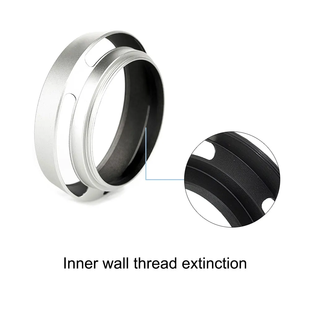 48mm Metal Tilted Vented Lens Hood Shade QL17 GIII R35 F2 F2.8 R50 R28 E48 Replace  Sliver Or Black