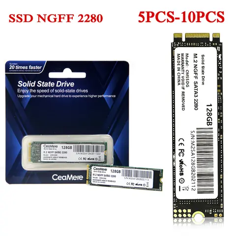 Bilashmart OEM 5PCS-10PCS NGFF SSD M.2 SATA 128gb 256 gb 512gb 1TB 2TB 4TB HDD NGFF SSD 2280mm Hard Drive for Desktop Laptop