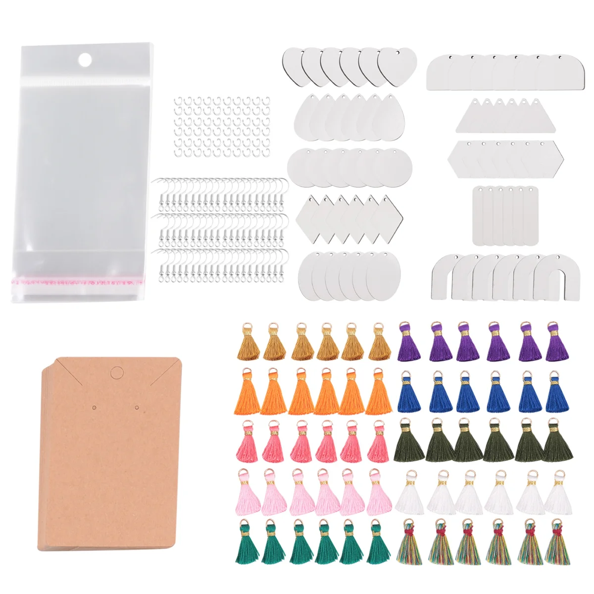 ABQR 300Pcs 승화 빈 제품, 60Pcs 승화 귀걸이 빈, 귀걸이 후크, 디자인 귀걸이 만들기 용품