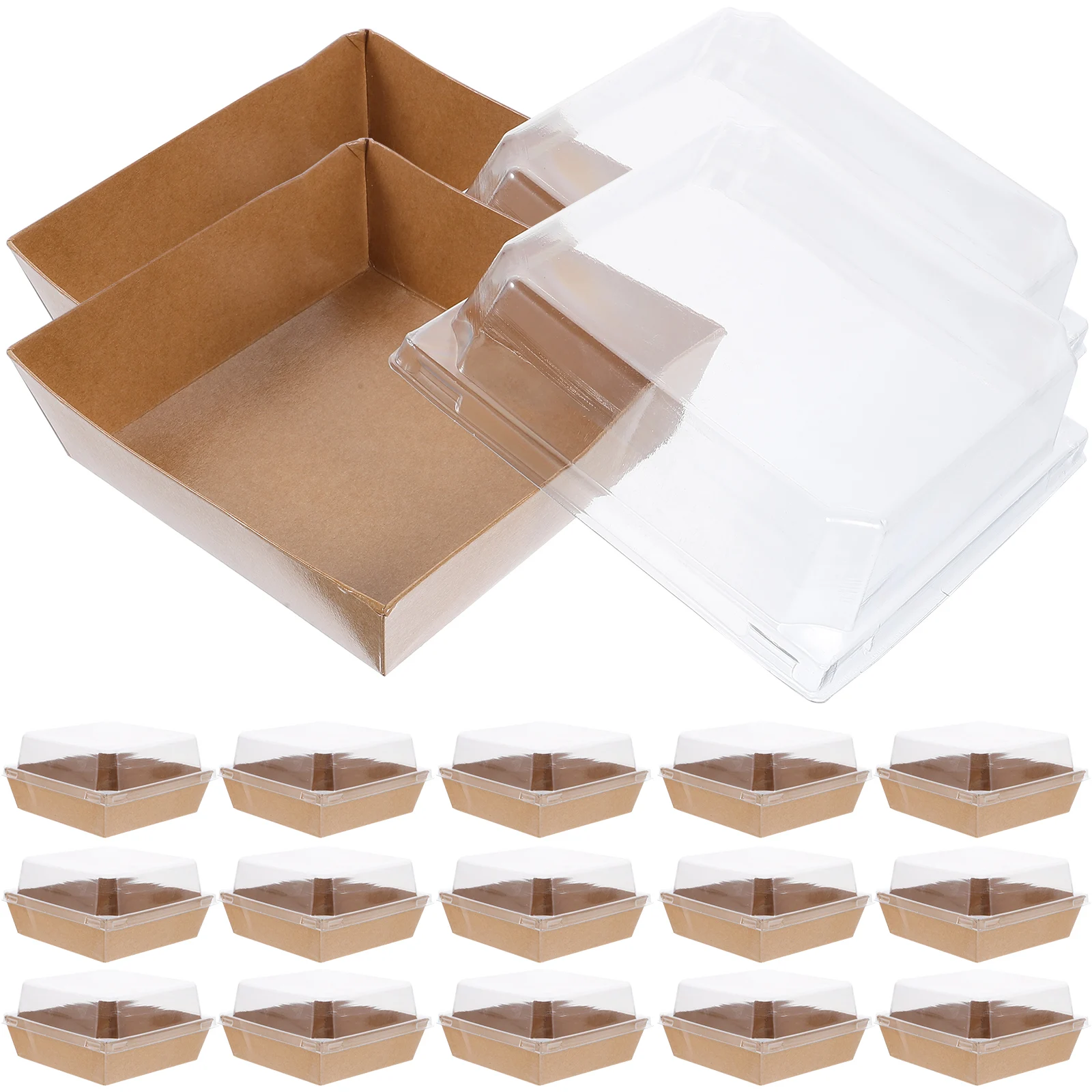 

50 Pcs Cake Box Dessert Packaging Sturdy Material Food Containers Sandwich Mousse Bakery Fruit Boxes Portable Packing
