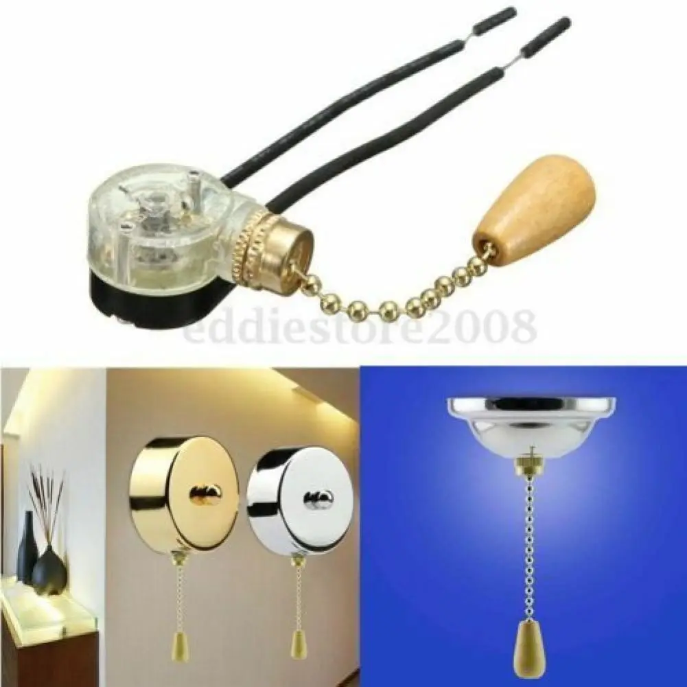 4Pcs/Set Universal Wall Light Pull Switch Home Ceiling Fan Lamp Pull Chain Cord Switch Set Replacement Tools 3A / 250V