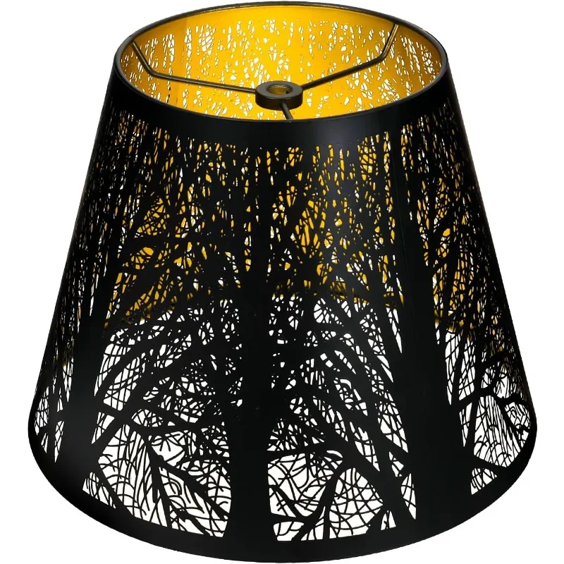 

Small Lamp Shade, ALUCSET Barrel Metal Lampshade with Pattern of Trees for Table Lamp and Floor Light, Top Diameter 6 X Bottom D