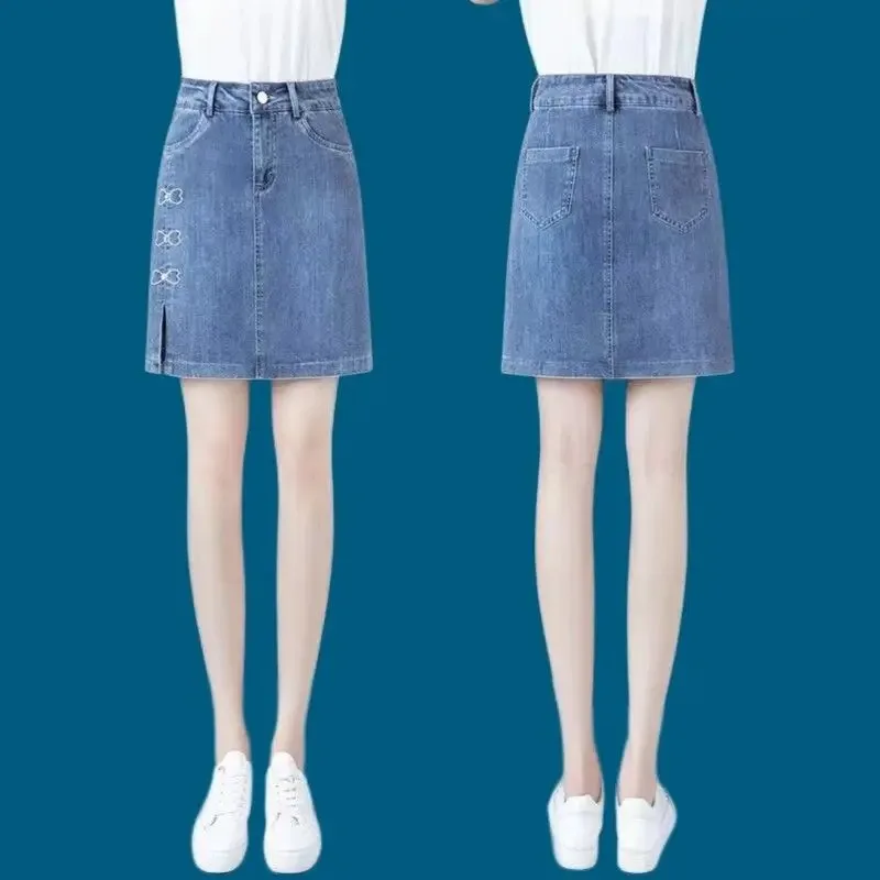 Gonna busto da donna 2025 Estate Nuova gonna longuette divisa con vita alta Moda A Forma più sottile Articolo più jeans Uniforme da ragazza scolastica