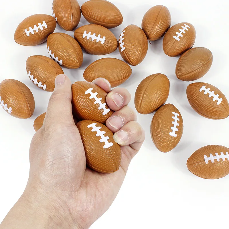 Funny Brown Rugby Bouncy Balls Rugby Ball Party Gifts Jumping Solid Elastic Rubber Balls Kids Boy Happy Birthday Party Favors