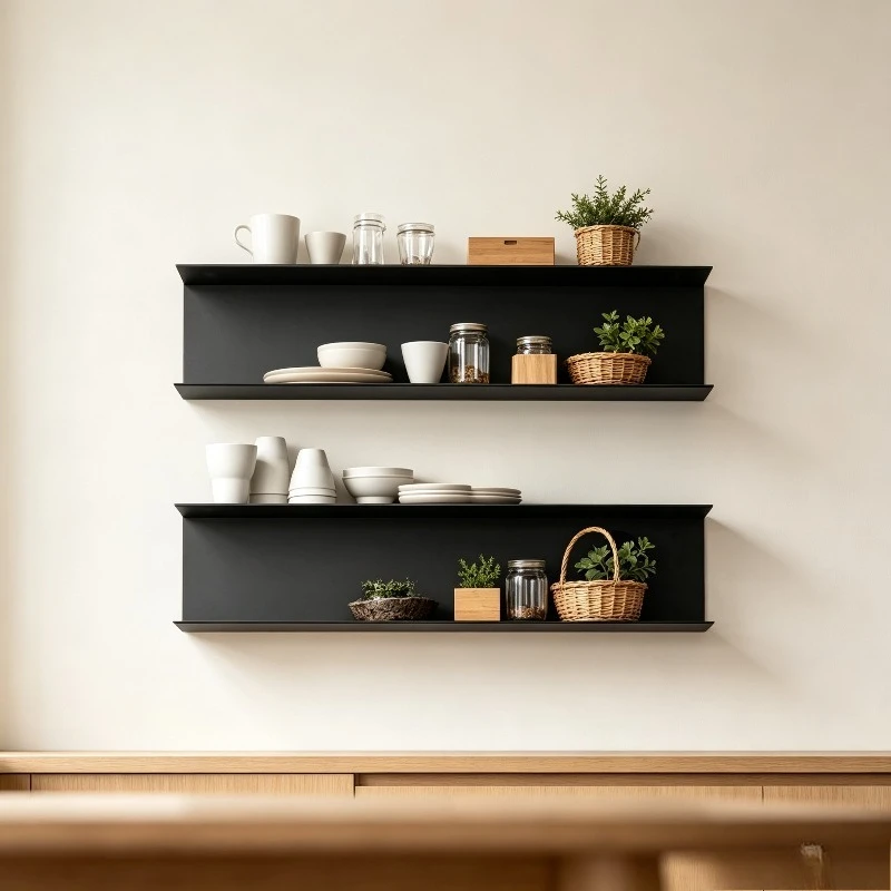 Scandinavian Wall Shelf, Minimalist Iron Rack for Living Room Bedroom, Display Stand Organizer with Hanging Storage Board.