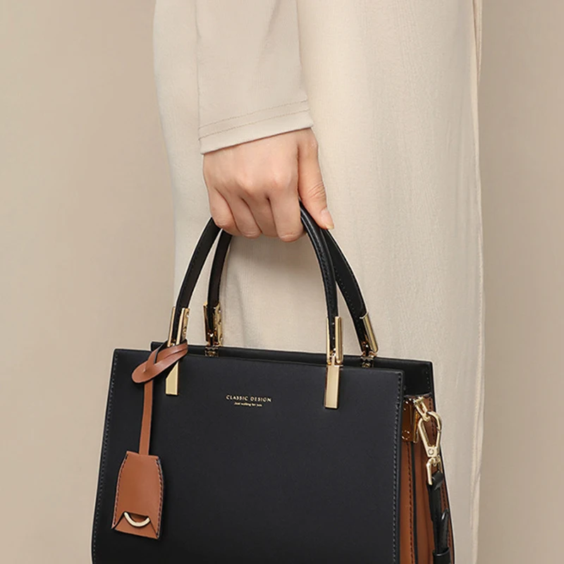 

Женская вместительная повседневная универсальная сумка-тоут из коровьей кожи, женская сумка через плечо в стиле пэчворк, женская роскошная сумка с ручкой из натуральной кожи