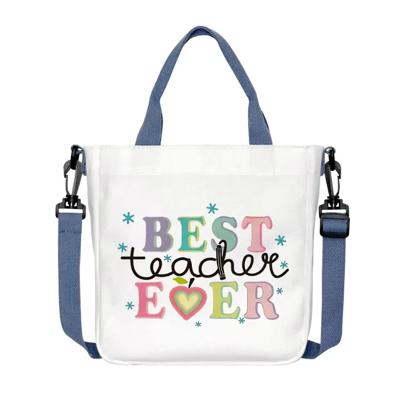 

Personalised Tote Bag Teacher Life Shoulder Bags Custom Name Canvas Shopping Bag Travel Handbags Teacher's Day Gift for Teachers