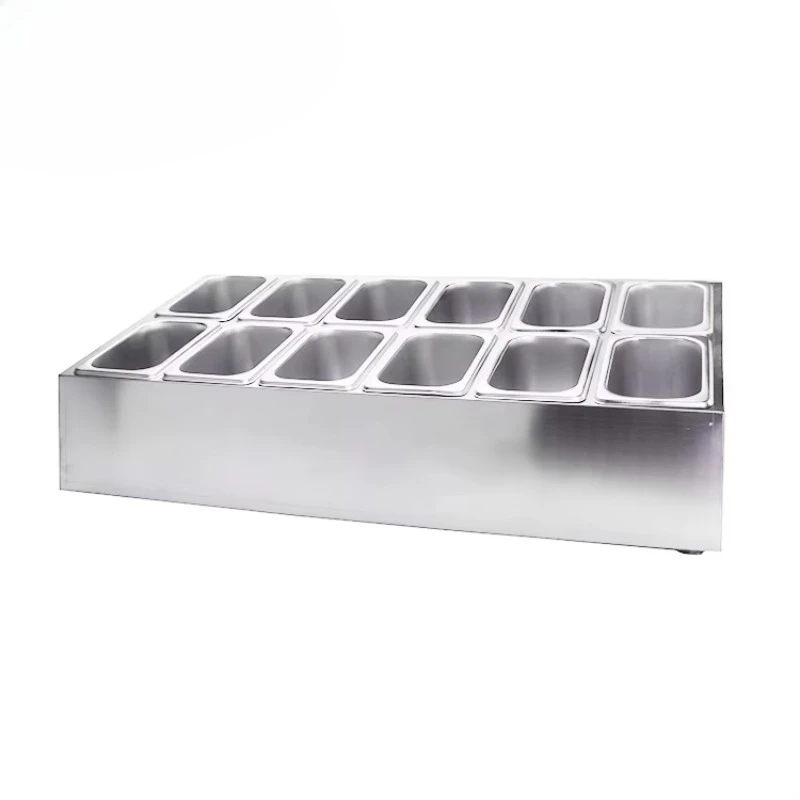 Stainless Steel Sauce Gastronorm Metal Food Container Rack Condiment  Pan Holder Hotel Buffet Equipment 3/4/5/6/8/10/12 Grid