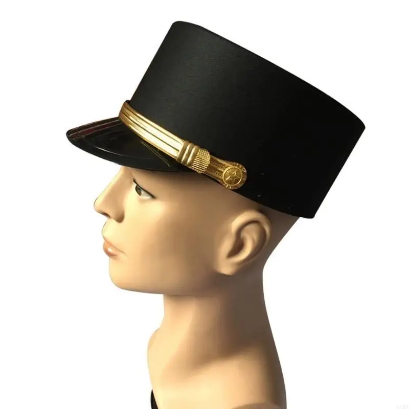 Carnivals Doorman Hotel Waiter Hat Security Guard Hat for Adult Teen Role Play Show Carnivals Party Taking Photo Hat 6XDA