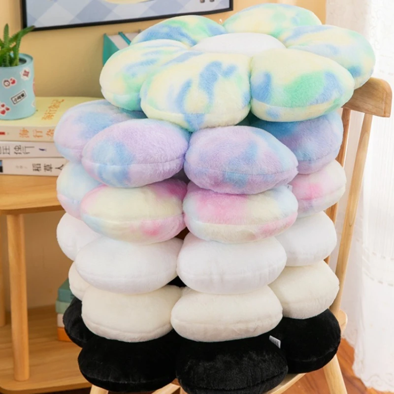 Coussin de siège en peluche en forme de fleur de marguerite, oreiller de siège pour chambre d'enfants filles, décoration de salle de bureau, coussins de canapé, jouets en peluche