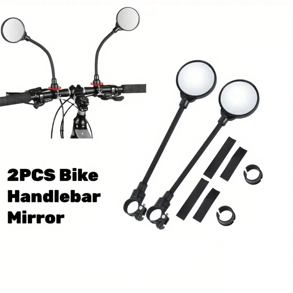 

1/2PCS Bike Mirror Bike Handlebar Rearview Mirror Rotatable And Adjustable Wide Angle Rear View Shockproof Convex Mirror Univers