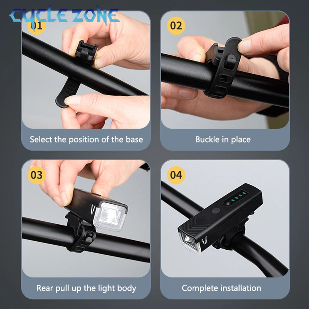 Intelligent Sensing Bicycle Light Type-C Rechargeable Bike Flashlight Head Lamp MTB Road Cycling Headlights for Night Riding