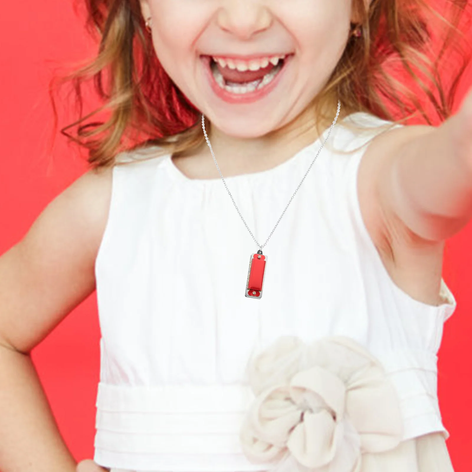 

2 Pcs Harmonic Pendant Ornaments for s Harmonica Party Favor Puzzle Mini Alloy Necklaces Toddler