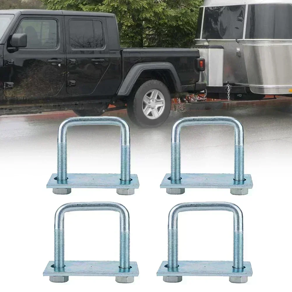4-piece Leaf Spring Clamp Set, Stainless Steel Square Clamp, U-bolt, And Right-angle U-screw For Leaf Springs Up To 2.5 Inches