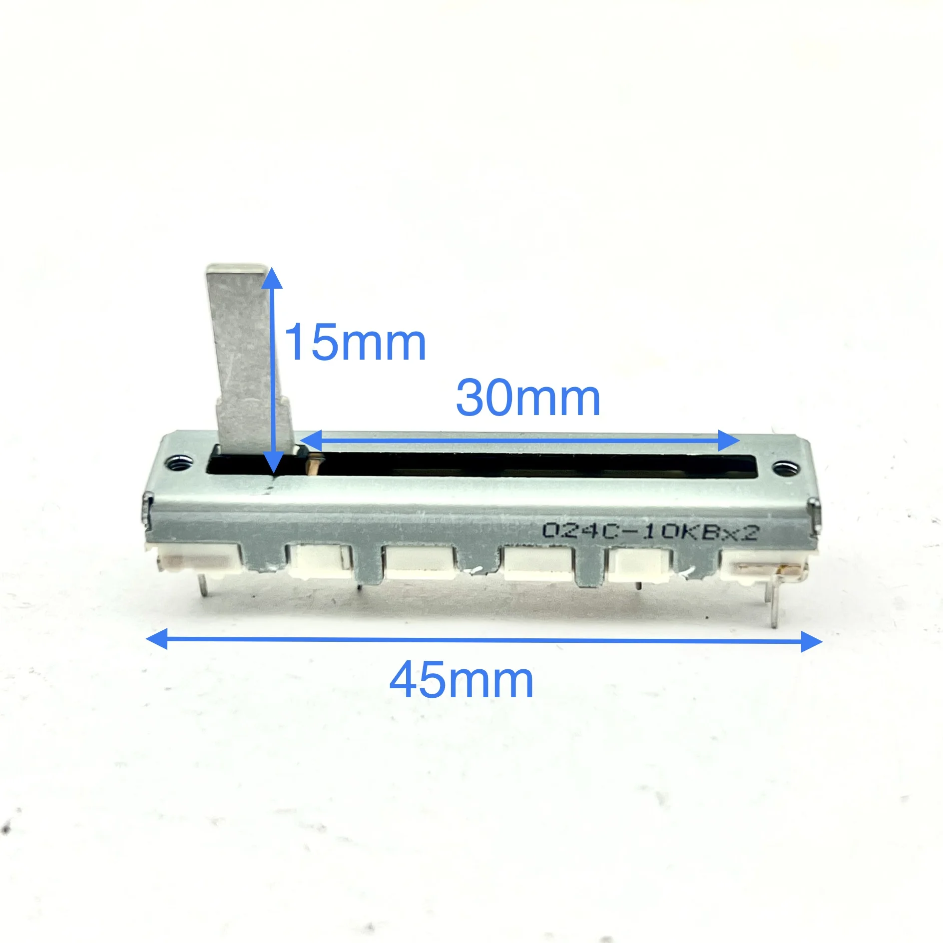 1 PCS ALPS 45MM straight slide volume adjustable potentiometer stroke 30MM shaft length 15MM 10KBx2